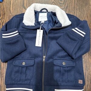 Janie and Jack Navy Jacket with White Trim